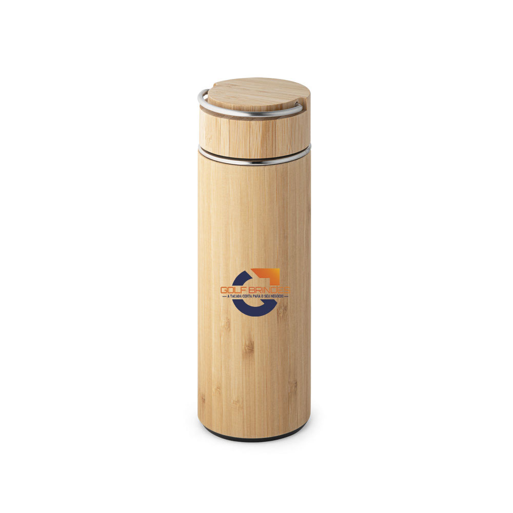 Garrafa de Inox e Bambu